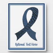 Blue Awareness Ribbon Custom Colours Plaque Fotoplaat (Voorkant)
