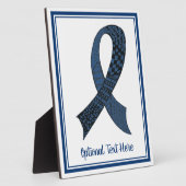 Blue Awareness Ribbon Custom Colours Plaque Fotoplaat (Zijkant)