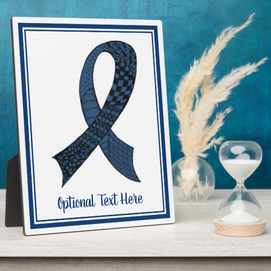 Blue Awareness Ribbon Custom Colours Plaque Fotoplaat (Zijkant)