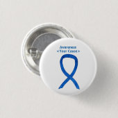Blue Awareness Ribbon Custom Message Button Pins (Voorkant /achterkant)
