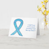 Blue Awareness Ribbon Custom Note-kaarten Kaart (Gele Bloem)