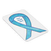 Blue Awareness Ribbon Custom Want Gift Magnet Magneet (Rechterzijde)