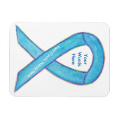 Blue Awareness Ribbon Custom Want Gift Magnet Magneet (Horizontaal)