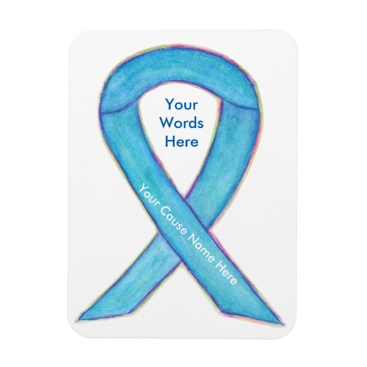 Blue Awareness Ribbon Custom Want Gift Magnet Magneet (Verticaal)