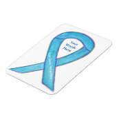 Blue Awareness Ribbon Custom Want Gift Magnet Magneet (Linkerzijde)