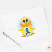 Blue Awareness Ribbon Duck Ronde Sticker (Envelop)