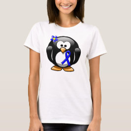 Blue Awareness Ribbon Penguin T-shirt