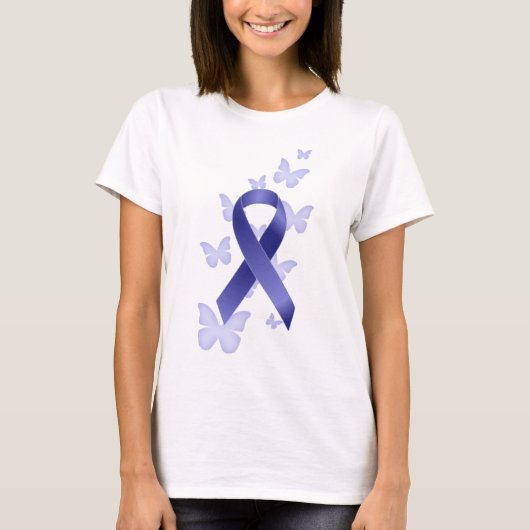 Blue Awareness Ribbon T-shirt (Voorkant)