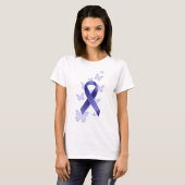 Blue Awareness Ribbon T-shirt (Voorkant volledig)