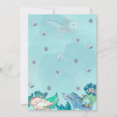 BLUE AXOLOTL Baby shower Uitnodigingsjongen Kaart (Achterkant)