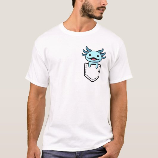 Blue Axolotl Pocket Salamander Mexican Walking Fis T-shirt (Voorkant)