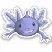 Blue Axolotl Sticker (Voorkant)