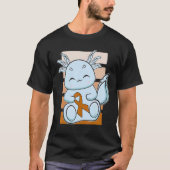 Blue Axolotl With Orange Ribbon For Leukemia Aware T-shirt (Voorkant)