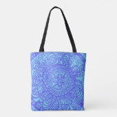 Blue Aztec Mandala Canvas tas (Achterkant)
