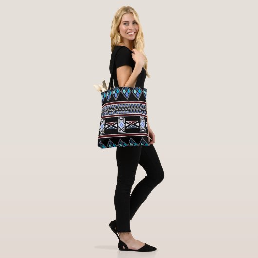 Blue Aztec Print Tas (Op model)