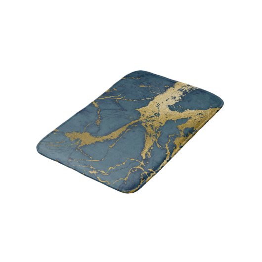 Blue Azul en Gold Marble Badmat (Gekanteld)