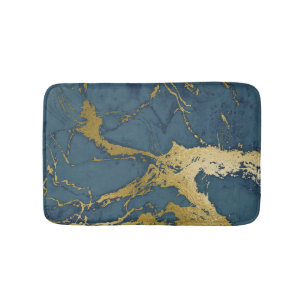 Blue Azul en Gold Marble Badmat