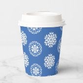 Blue Azure Mediterranean Tiles Pattern Papieren Bekers (Achterkant)