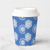 Blue Azure Mediterranean Tiles Pattern Papieren Bekers (Rechts)