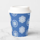 Blue Azure Mediterranean Tiles Pattern Papieren Bekers (Voorkant)