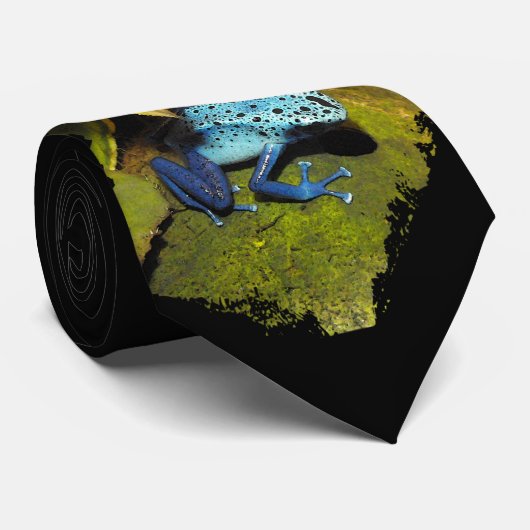 Blue Azure Poison Dart Frog Stropdas (Opgerold)