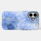 Blue Azure Waterverf Alcoholinkt  Case-Mate iPhone Case (Achterkant (horizontaal))