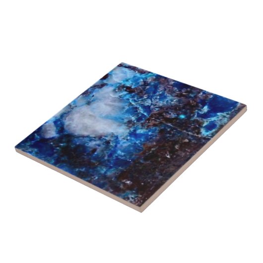 Blue Azurite Designer Tile Tegeltje (Zijkant)