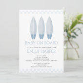 Blue Baby aan boord Baby shower Kaart (Staand voorkant)