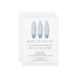 Blue Baby aan boord Baby shower Kaart