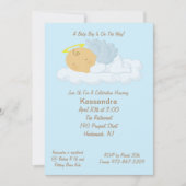 Blue Baby Angel Baby shower Uitnodiging (Voorkant)