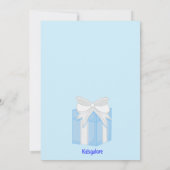 Blue Baby Angel Baby shower Uitnodiging (Achterkant)