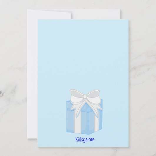 Blue Baby Angel Baby shower Uitnodiging (Achterkant)