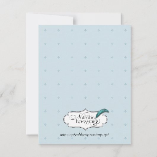 Blue Baby Animal Mobiel Baby shower Uitnodiging (Achterkant)