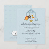 Blue Baby Animal Mobiel Baby shower Uitnodiging (Voorkant / Achterkant)