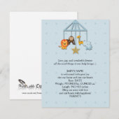 Blue Baby Animal Mobile Baby kondiging Aankondiging (Voorkant / Achterkant)