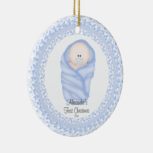 Blue Baby Baby's eerste kerst Ornament (Rechts)