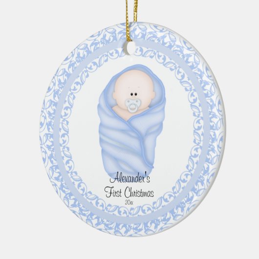 Blue Baby Baby's eerste kerst Ornament (Links)