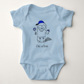 Blue Baby Beaver voor een jongen Romper (Voorkant)