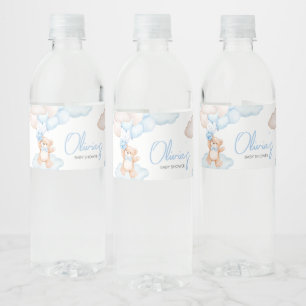 Blue Baby Beer Balloon Baby shower Waterfles Etiket