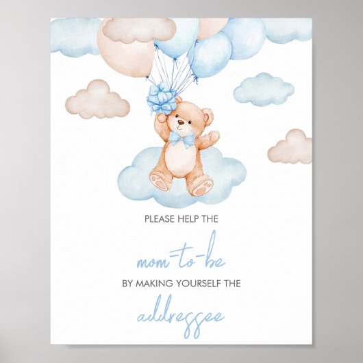 Blue Baby Beer Balloon Envelope Station Poster (Voorkant)