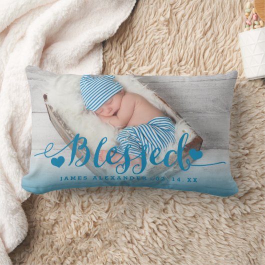 Blue Baby Birth Photo Keepomwille Pillow Kussen (Deken)