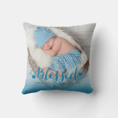 Blue Baby Birth Photo Keepomwille Sierkussen (Achterkant)