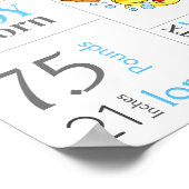 Blue Baby Birth Stat Sign met Baby Shark Poster (Hoek)