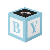 Blue Baby Block Sonogram Zwangerschap Keepsake Fot Kubus (Achter hoekig)