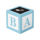 Blue Baby Block Sonogram Zwangerschap Keepsake Fot Kubus (Voorkant hoekig)