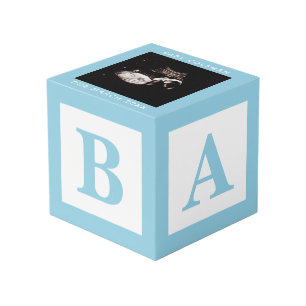 Blue Baby Block Sonogram Zwangerschap Keepsake Fot Kubus