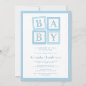 Blue Baby Blocks Boy Baby shower Kaart (Voorkant)