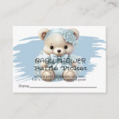 Blue Baby Blue Shower Raffle Ticket Informatiekaartje (Voorkant)