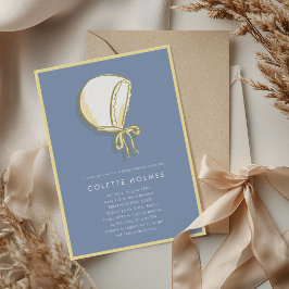 Blue Baby Bonnet Baby shower Invitation Save The Date