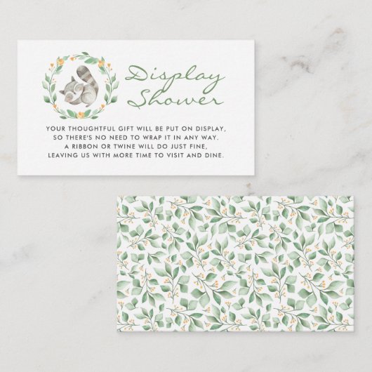 Blue Baby Booties Baby shower Display Douche Informatiekaartje (Voorkant / Achterkant)